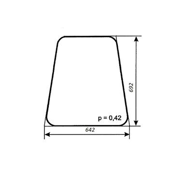 Стекло боковое ЛТЗ-60 (692х642) Т40М1-6700013